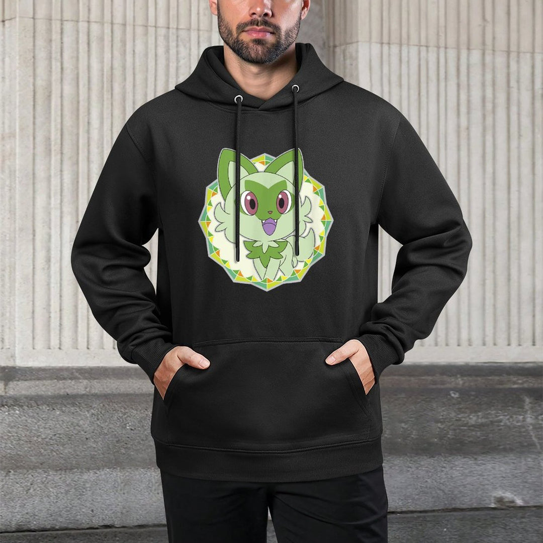 Pokémon Sprigatito Sparkle Geometric Portrait Icon Medium-Weight Fabric Hoodie