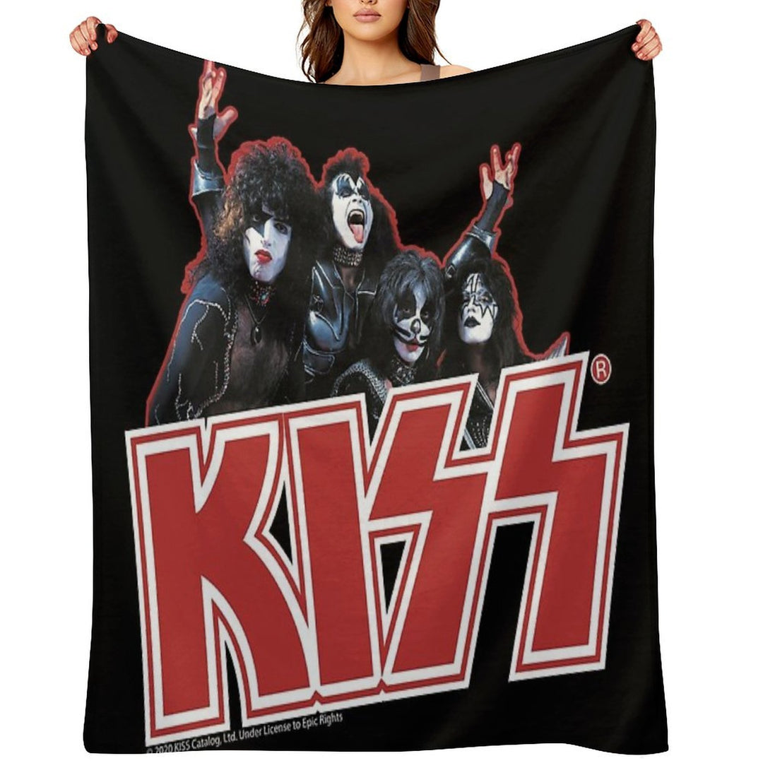 KISS Demon, Starchild, Spaceman And Catman Wrinkle-free Throw Blanket