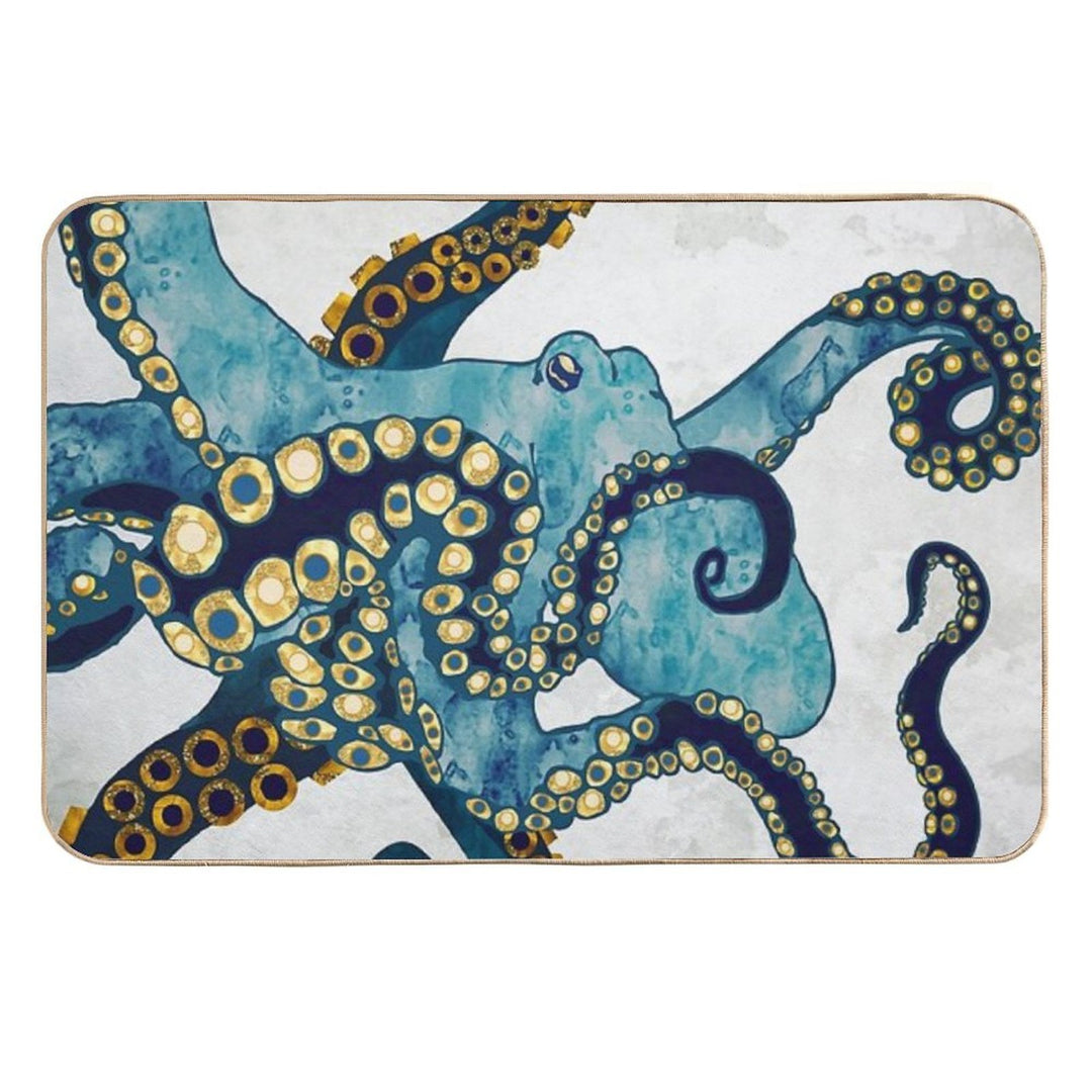 Metallic Octopus VI  Stain-Proof Bath Mat