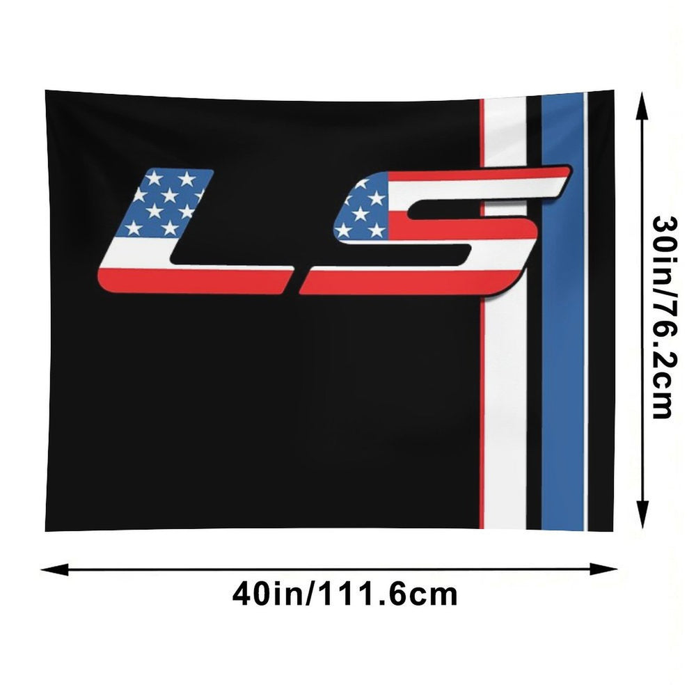 LSX Murica USA V8 Racing LS Flag Stripes Tapestry