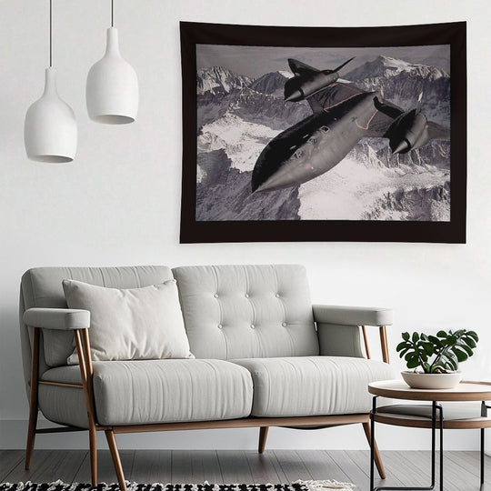 BLACKBIRD SUPERSONIC  United States Military Jet Print Tapestry