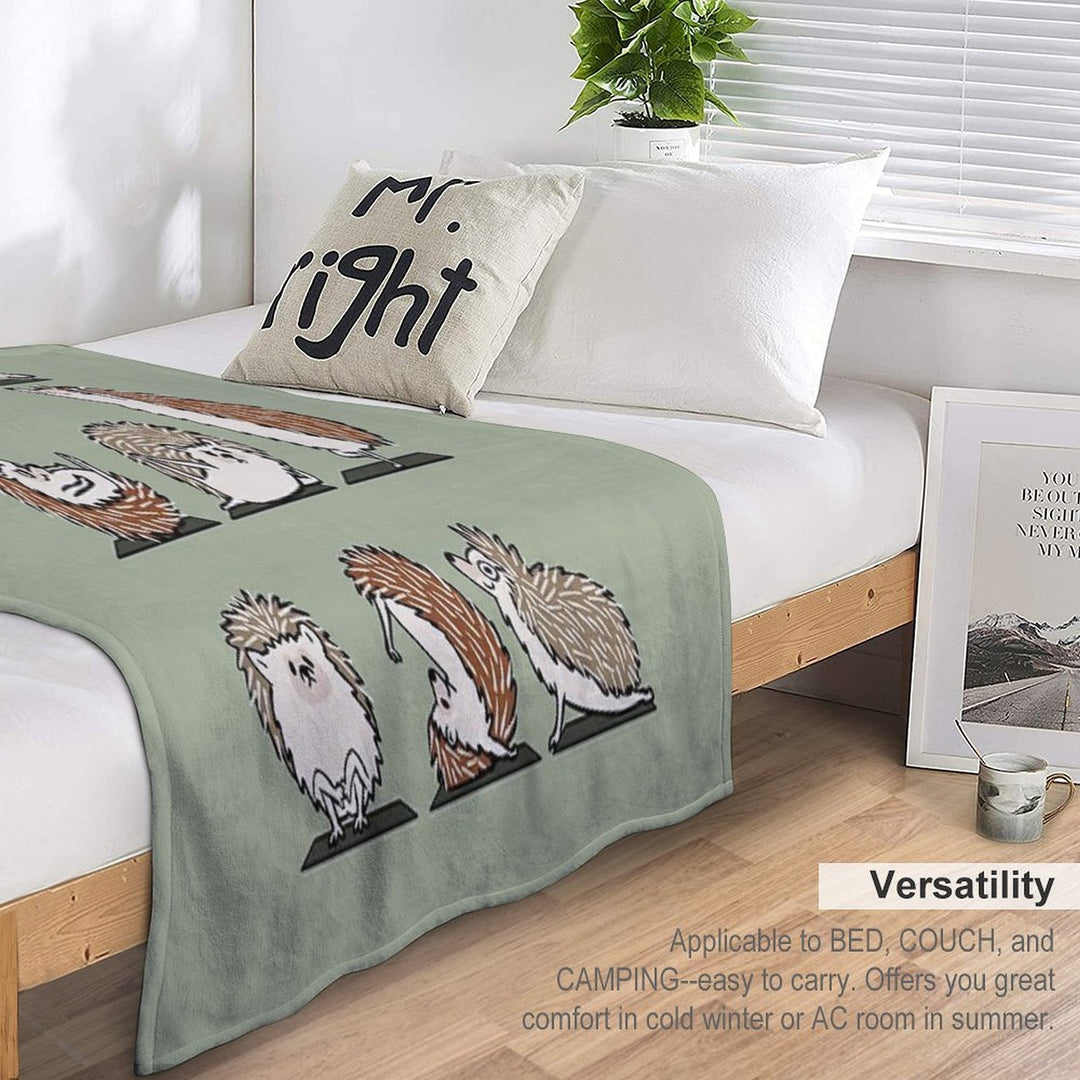 Hedgehog Yoga Velvety-soft Throw Blanket
