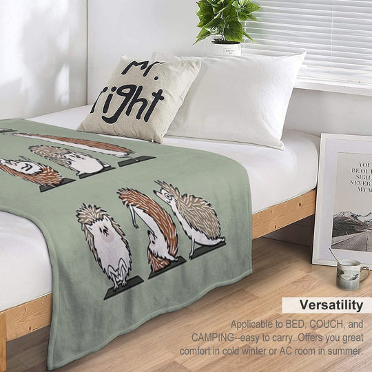 Hedgehog Yoga Velvety-soft Throw Blanket