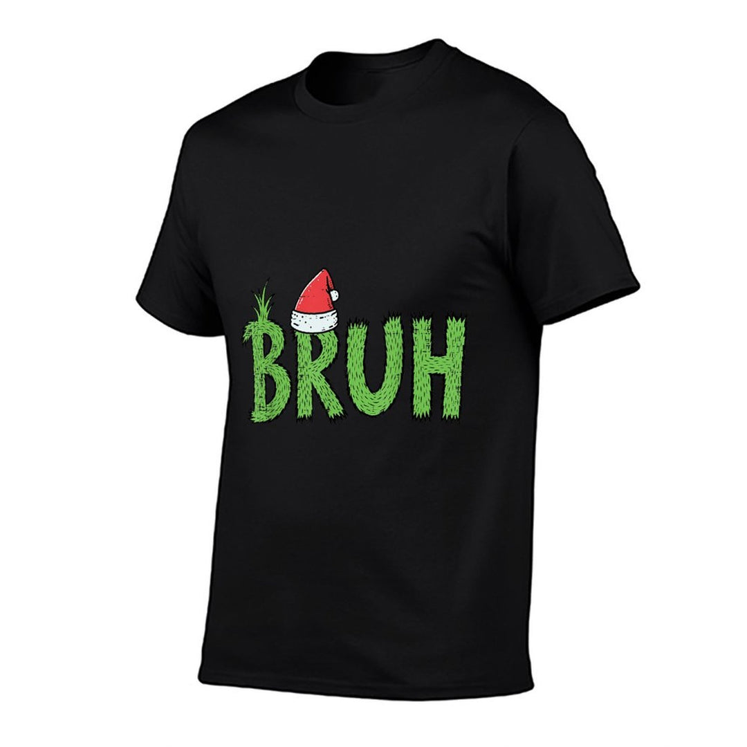 Christmas Bruh Santa Hat Funny Xmas Meme Humor Men Women Kid  Soft T-Shirt