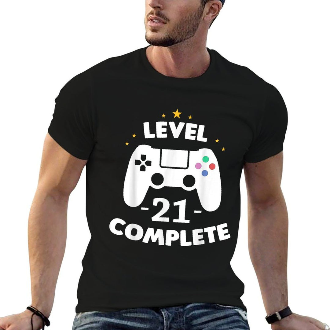 Level 21 Complete Gamer Twenty First Birthday Party  Summer-ready Fabric T-Shirt