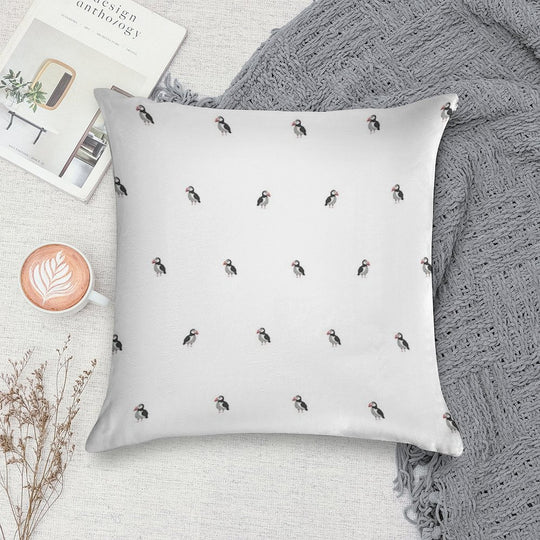 Atlantic Puffins Pattern Soft Skin-Friendly Throw Pillow