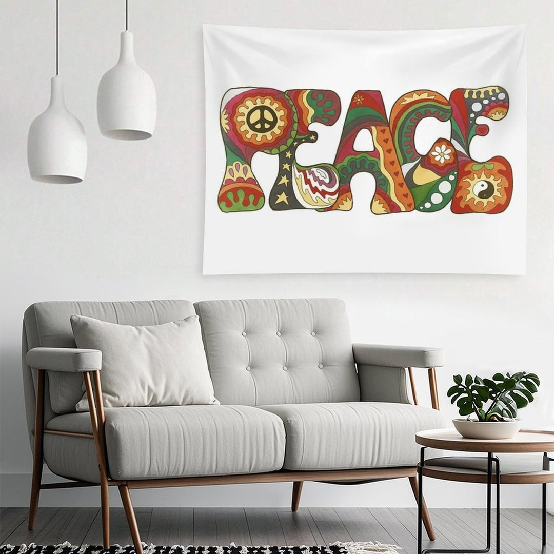 Vintage Psychedelic Peace Tapestry