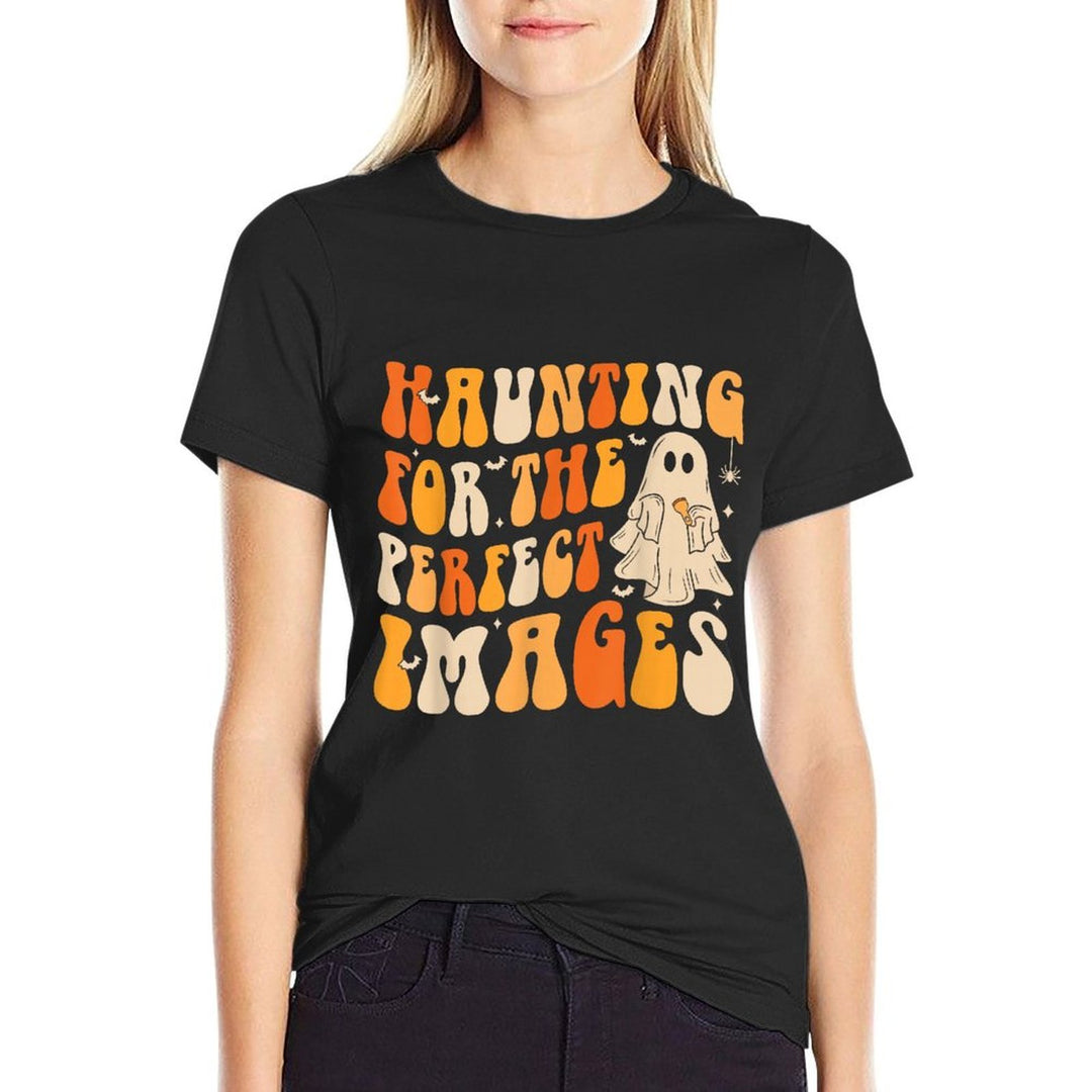 Haunting for The Perfect Images, Ultrasound Tech Halloween  Trendy Pattern T-Shirt