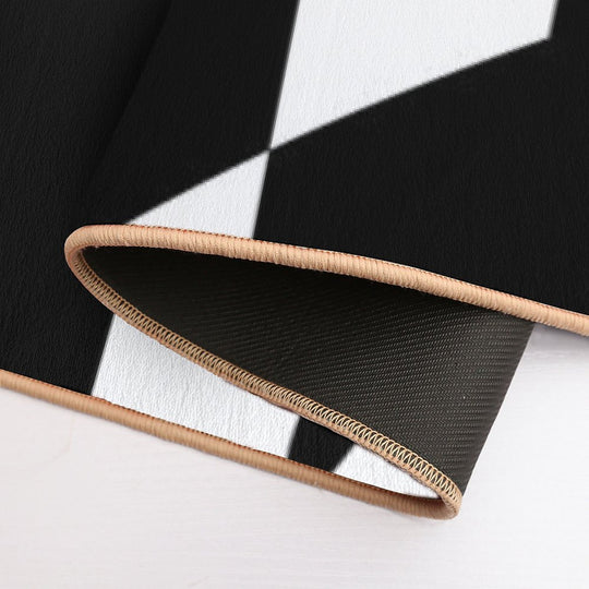 Mid Century Modern Abstract Geometric Shapes - Black White  Versatile Bath Mat