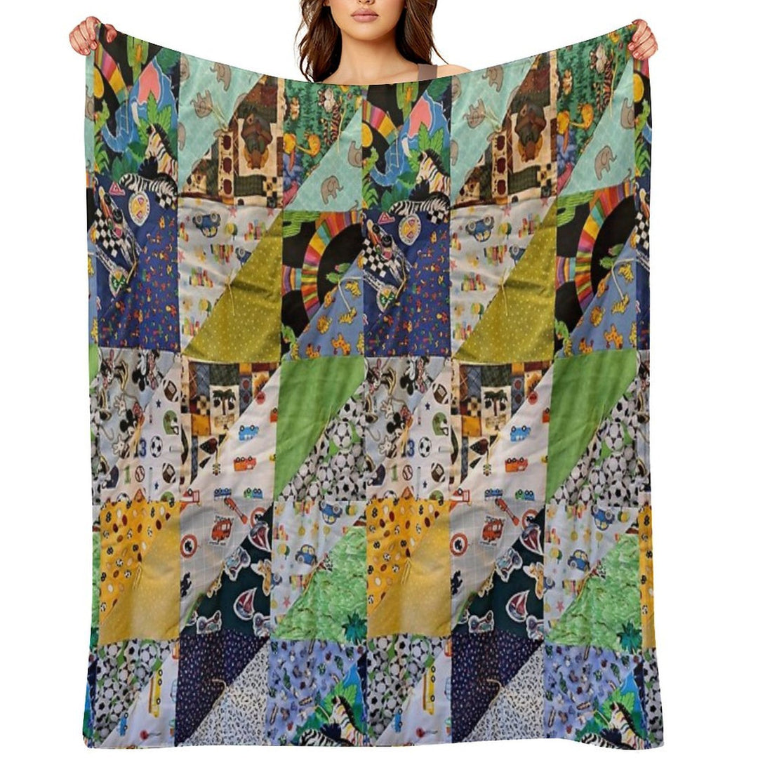 Kids Colorful Animal Funky And Fun Easy Care Throw Blanket