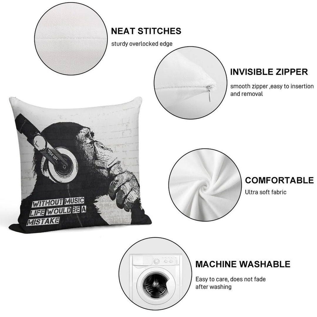 Without Music Life Would Be A Mistake Soft Anti-Pilling Throw Pillow