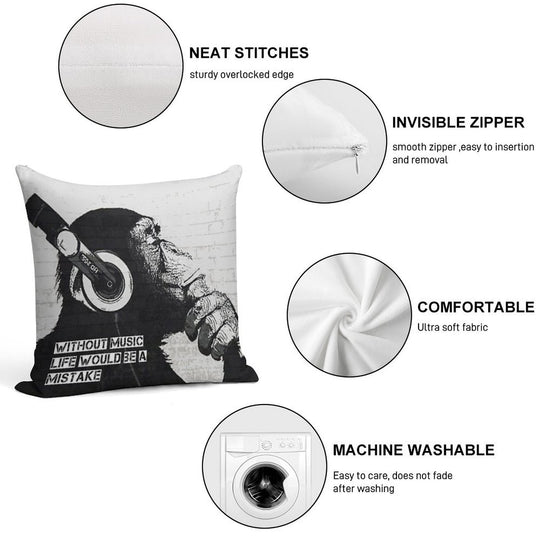 Without Music Life Would Be A Mistake Soft Anti-Pilling Throw Pillow