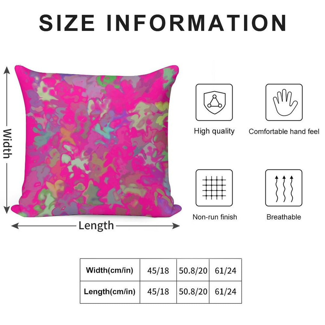 Fuchsia Print Soft Easy Maintenance Throw Pillow