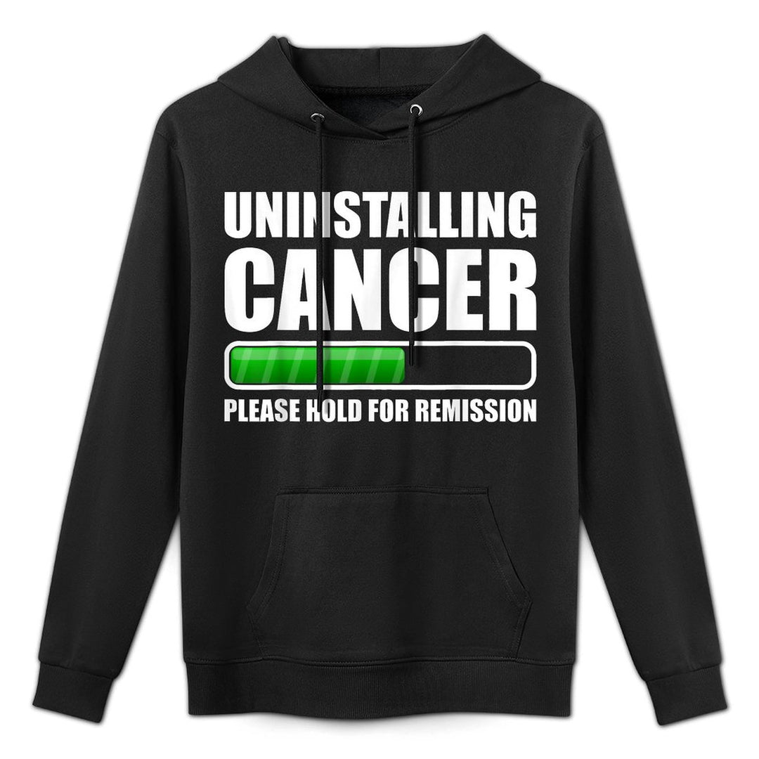 Uninstalling Cancer Gifts Unisex-Adults Cancer Awareness Black Small Modern Crew Neck Customizable Surface Hoodie