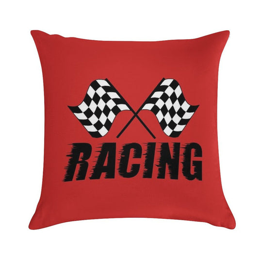 Racing Flags Checkered Flag Car Window Bumper Decal Soft Hidden Zipper Throw Pillow