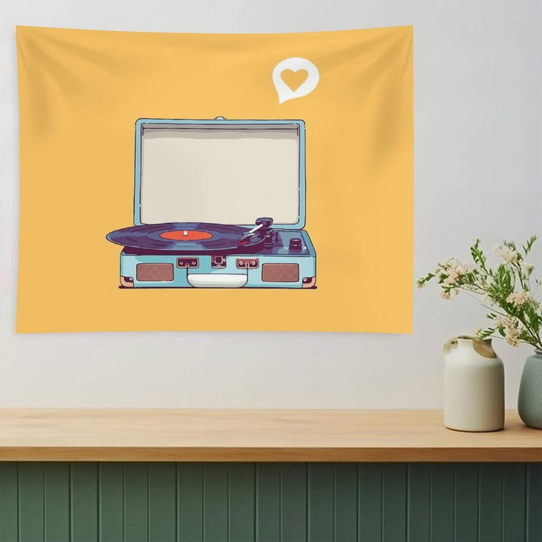 Blue Vinyl Record Player Tapestry