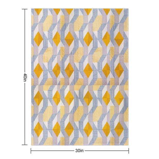 Quilted Geometric Patchwork Ethic Pattern Boho Wrinkle-free Throw Blanket