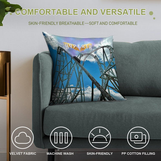 Thorpe Park Hyperia Soft Hidden Zipper Throw Pillow