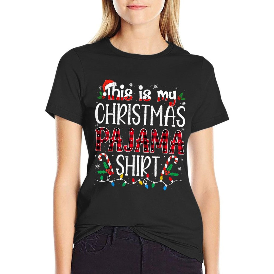 This Is My Christmas Pajama Funny Xmas PJs Men Women  Oversized Silhouette T-Shirt