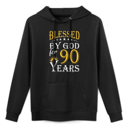 Vintage Blessed by God for 90 Years Happy 90th Birthday Relaxed Fit Hoodie