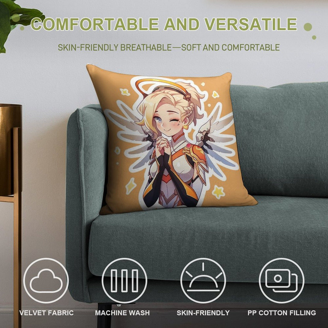 Cute Mercy Soft Multiple Sizes Throw Pillow