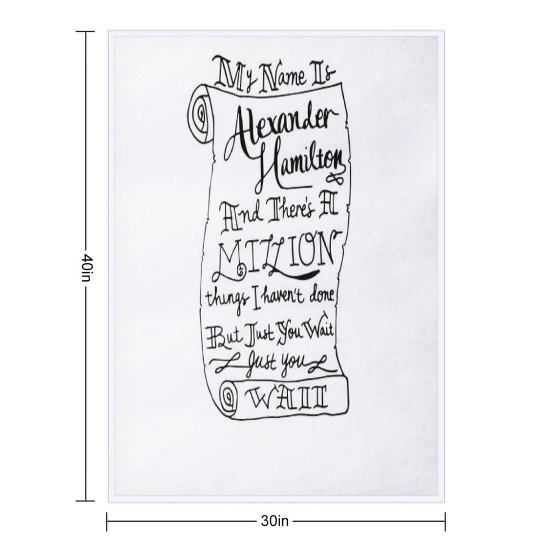 Alexander Hamilton Scroll Gift-ready Throw Blanket