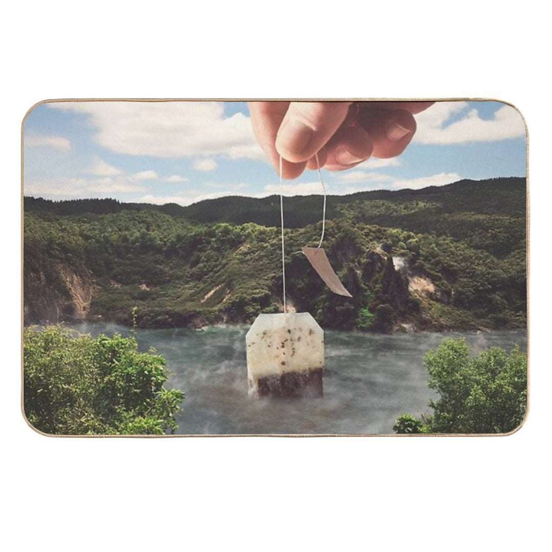 Lake Afternoon Tea  Easy To Clean Bath Mat