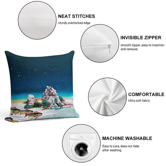 Tales From Topographic Oceans, Fantasy Print, Surreal Art, Fantasy Landscape Soft Luxury Feel Throw Pillow