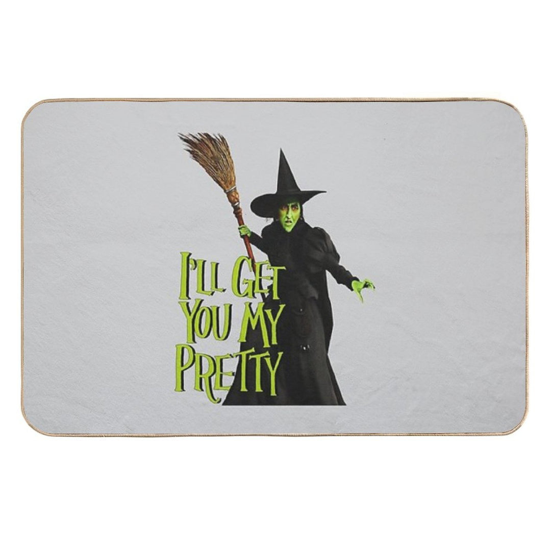 Funny Vintage Witch L'll Get You My Pretty  Long-Lasting Bath Mat