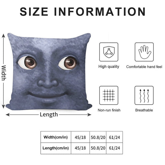 Black Moon Emoji Soft Warmth Comfort Throw Pillow