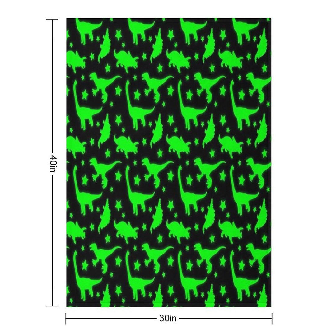 Glowing Dinosaurs (Does Not Glow in The Dark) Travel-friendly Throw Blanket