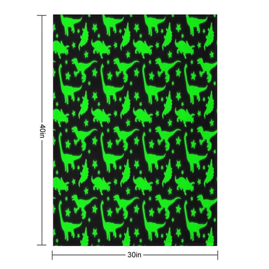 Glowing Dinosaurs (Does Not Glow in The Dark) Travel-friendly Throw Blanket