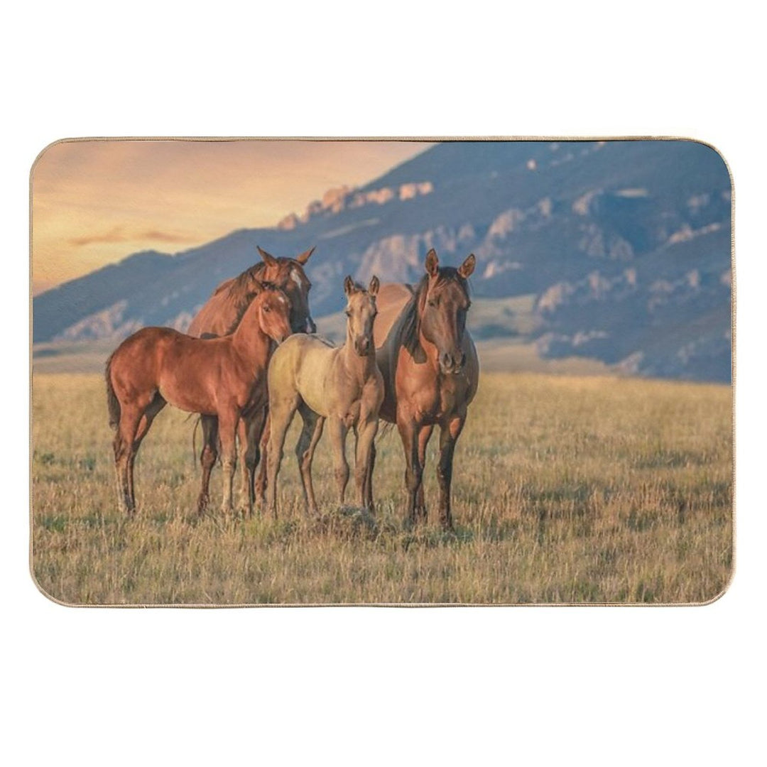 Sunrise Montana Horse Ranch  Non-Slip Bath Mat