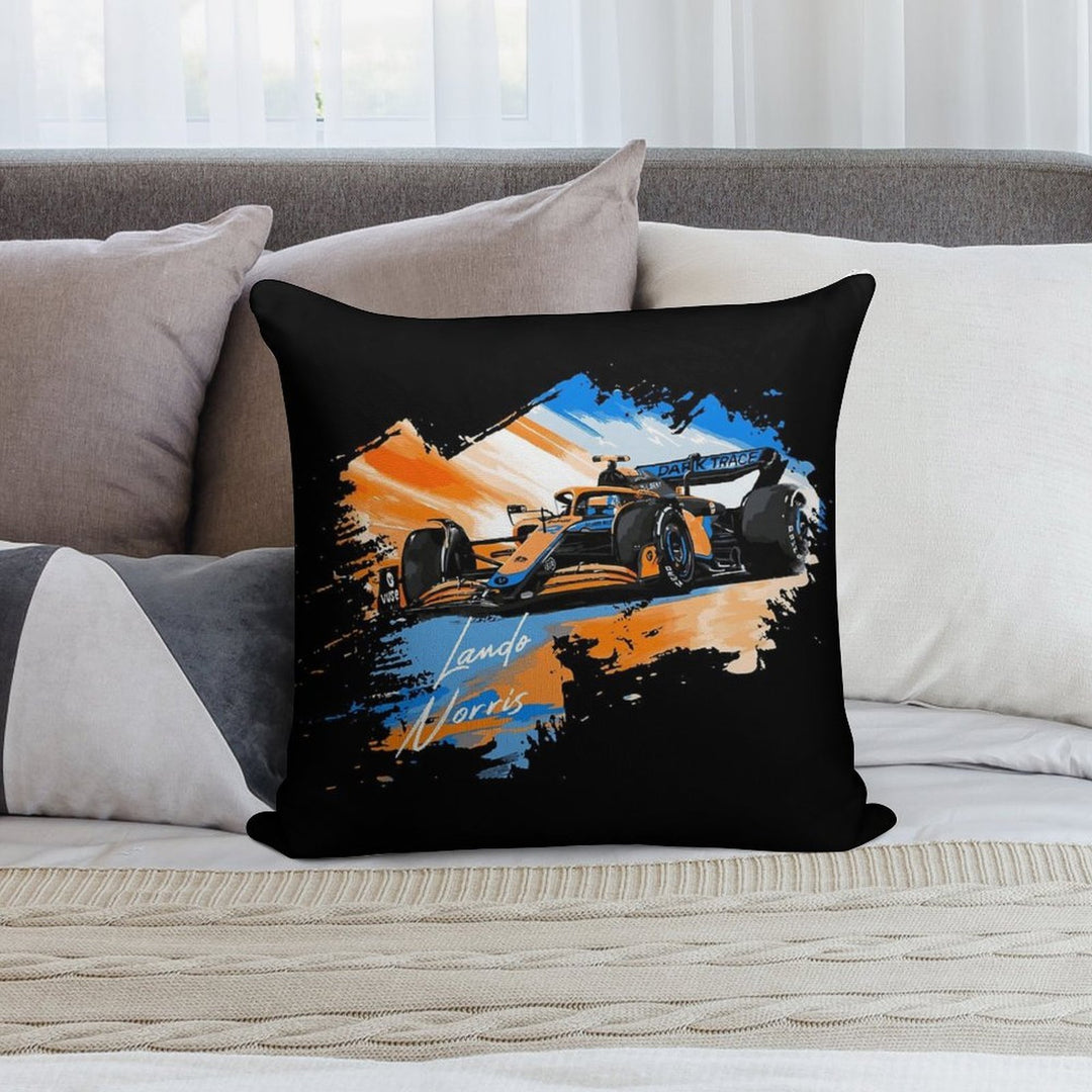 Lando Norris - Retro_Digi Art Soft Fade-Resistant Throw Pillow