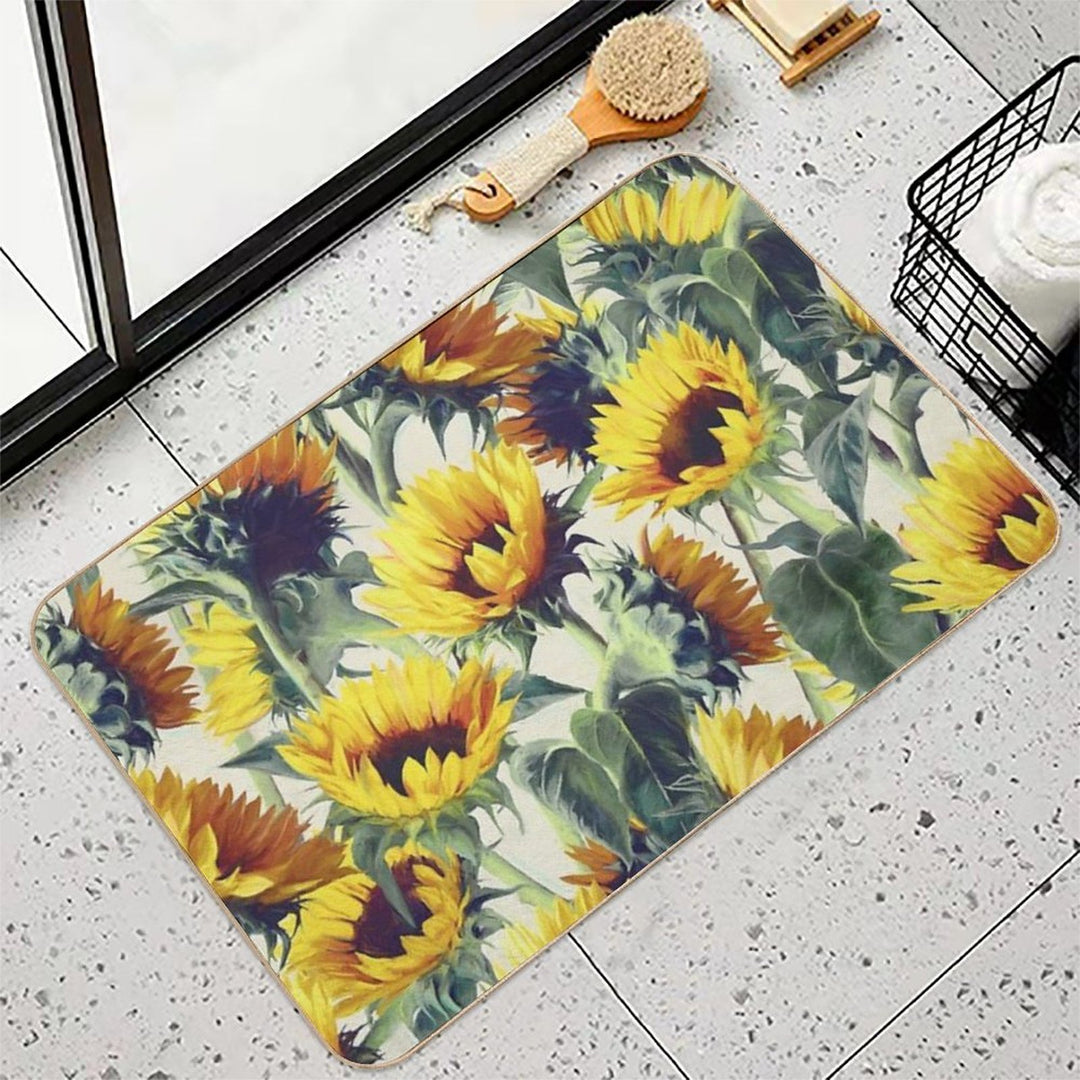 Sunflowers Forever  Rapid-Drying Bath Mat