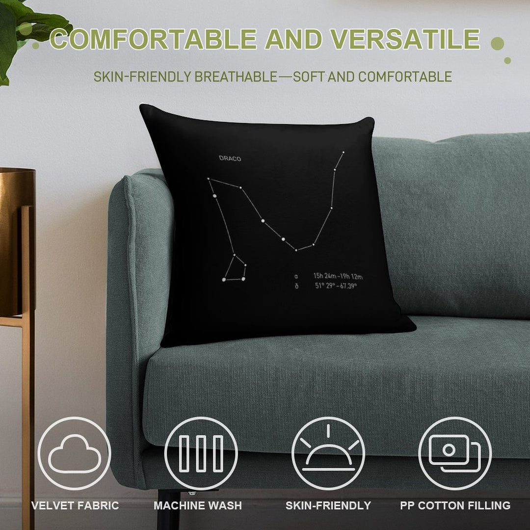 Draco Constellation Soft Luxury Feel Throw Pillow