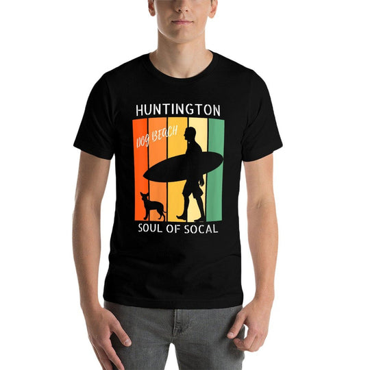 Womens Huntington Beach Dog Beach Surf Soul of SoCal  Vintage-inspired T-Shirt