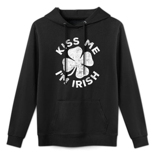 Kiss Me Im Irish Funny Men Women Kids St Patricks Day Shrink-Resistant Hoodie