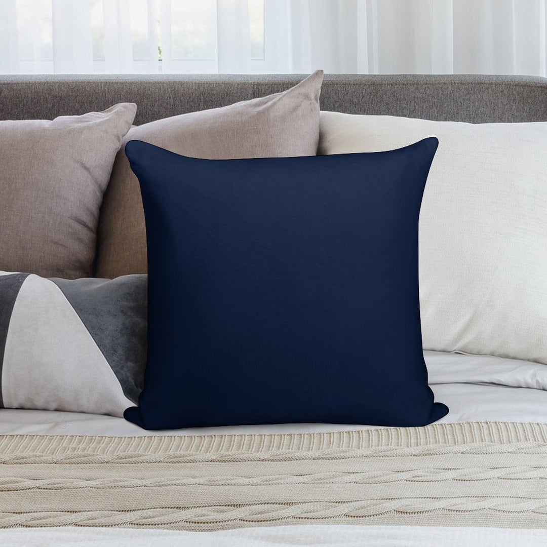 Dark Blue  Maastricht Blue Solid Color Soft Washable Throw Pillow