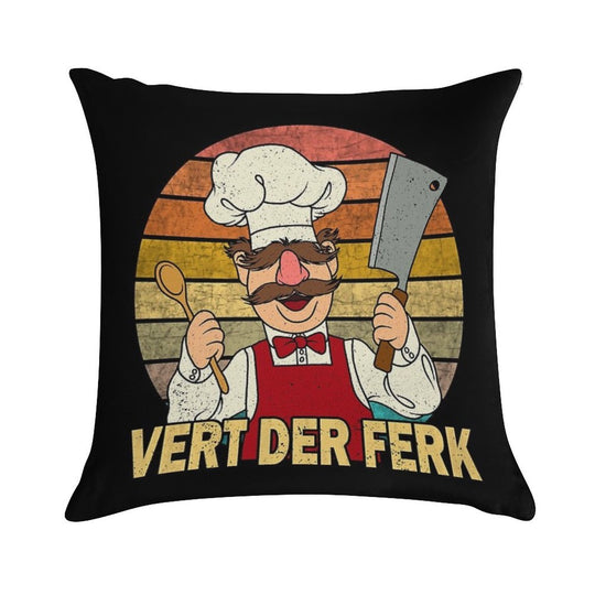 The Muppet Kitchen Swedish Chef Soft Bedroom Essential Throw Pillow