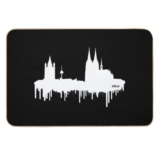 Cologne Skyline - Blur of Color(white)  Long-Lasting Bath Mat