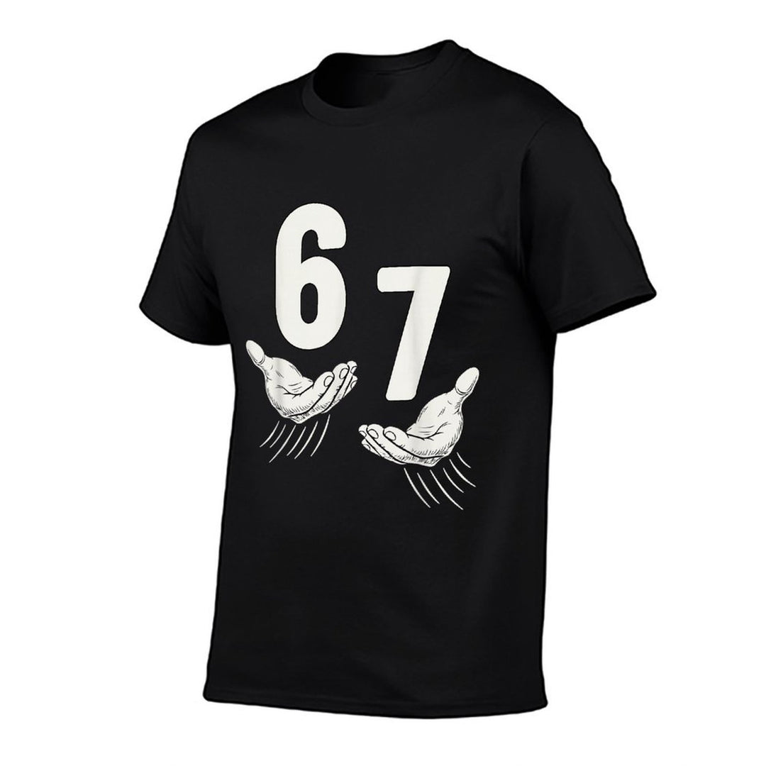Six Seven 67 6 7 Kids 67 Boys Youth 6-7 Meme Hands Funny  Oversized Silhouette T-Shirt