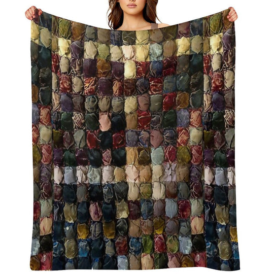 Great Grandmother's Velvet Quilt Multi-functional Throw Blanket