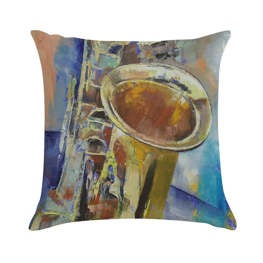 Saxophone Soft Anti-Pilling Throw Pillow