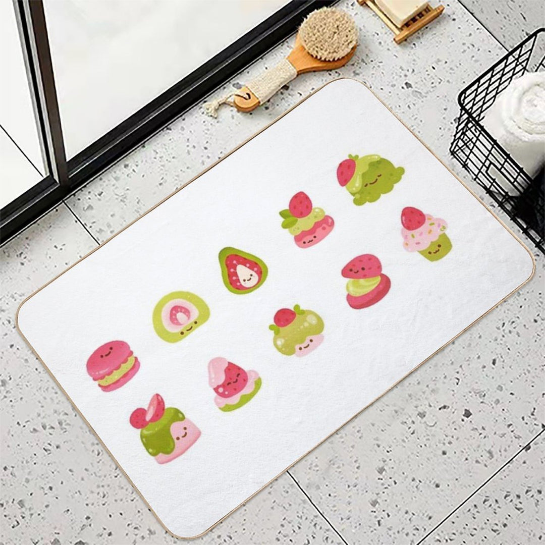 Strawberry Matcha  Easy To Clean Bath Mat