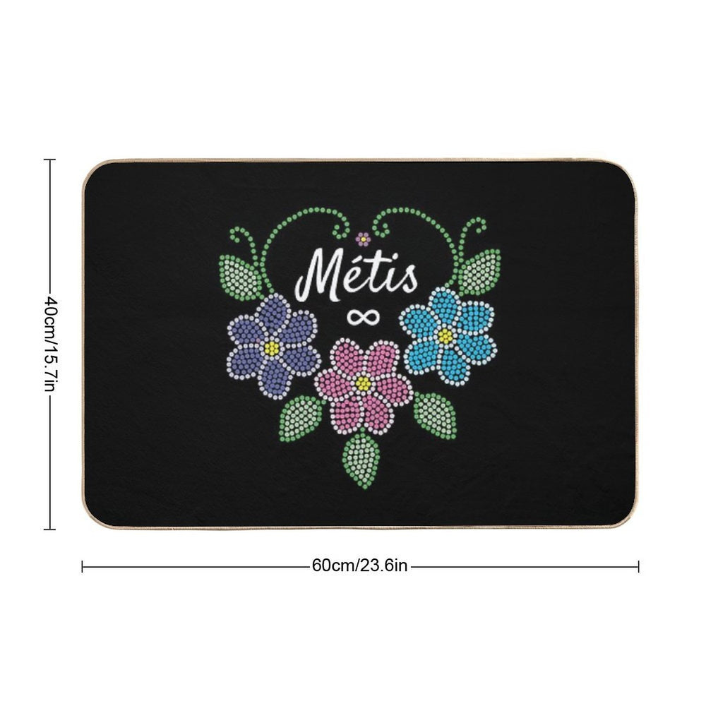Metis Beaded Flowers  Non-Slip Bath Mat