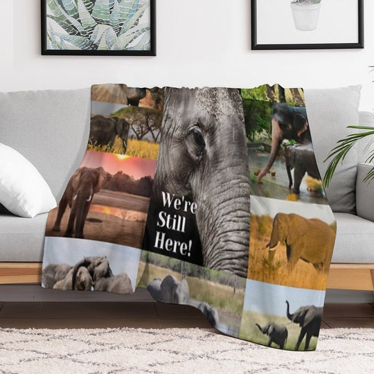 Elephants, We're Still Here Compact Throw Blanket