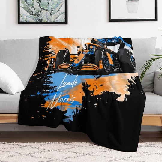 Lando Norris - Retro_Digi Art Machine-washable Throw Blanket