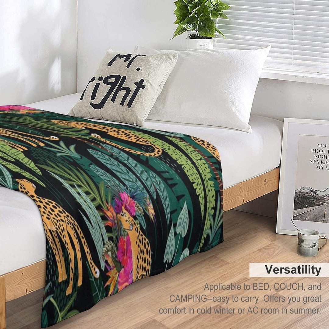 Tropical Cheetah Print Sustainable Throw Blanket