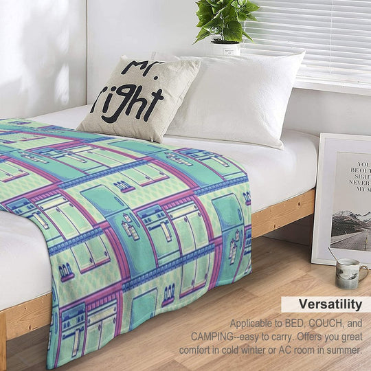 Kitchen (Pixel) Plush Throw Blanket